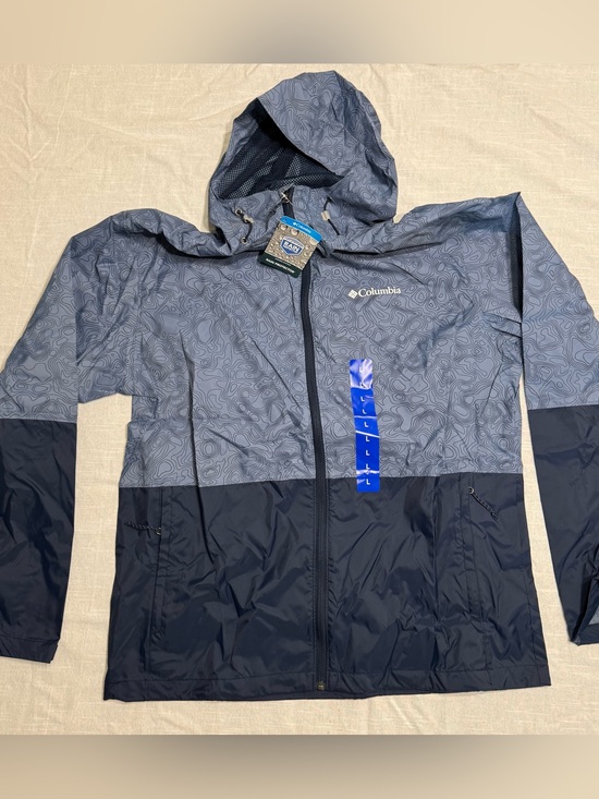 Columbia Other - NWT COLUMBIA Men’s Roan Mountain Rain Jacket Mountain Topo Print/Navy